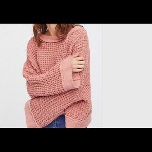 Free people maybe baby cropped sweater pink